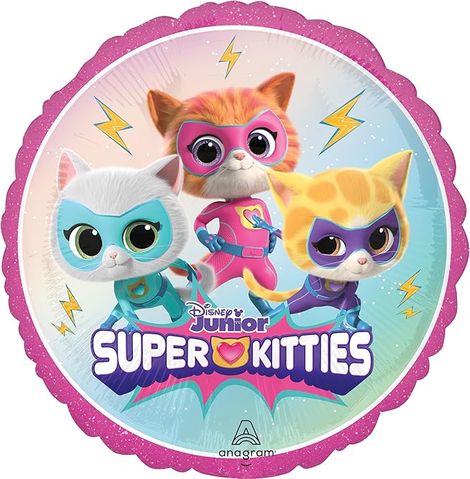Anagram SuperKitties 6th Birthday Party Supplies 7pc Balloon Bouquet Decorations