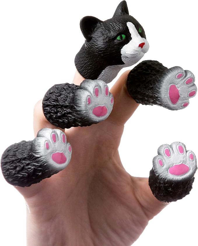 AQKILO Finger Puppet Set, Animals Puppet Show Theater Props, Novelty Toys Weird Stuff Gifts (Squirrel & Cat)