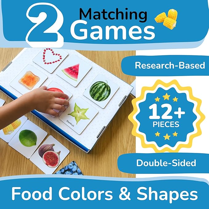 TOYVENTIVE Preschool Learning Activities, Montessori Toys for 1 Year Old, Toddler Toys 1-2, Learning Toys for 1 Year Old, Learning Toys for 2 Year Olds, Educational Flashcards, Food Toy Play Kit