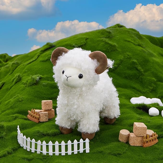 MaoGoLan 6-Pack Stuffed Farm Animal Bulk Plush Toys Set 10″ Soft Stuffed Animals for Kids, Girls - Party Decor, Centerpieces & Pretend Play, Thanksgiving, Christmas, Easter Gifts