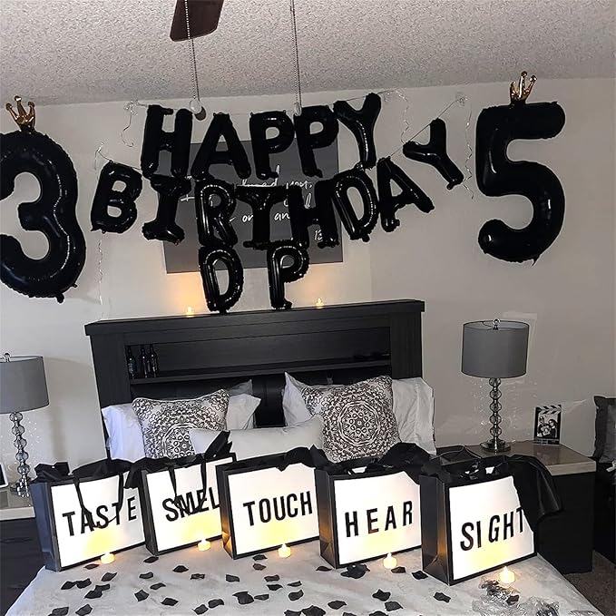 Crown Black Number 0 Balloons for Girls, 40 Inch Foil Large, Crown 0-9 Set Number Balloon for Boys Birthday Party Baby Shower Anniversary Graduation New Year Party Decoration Supplies