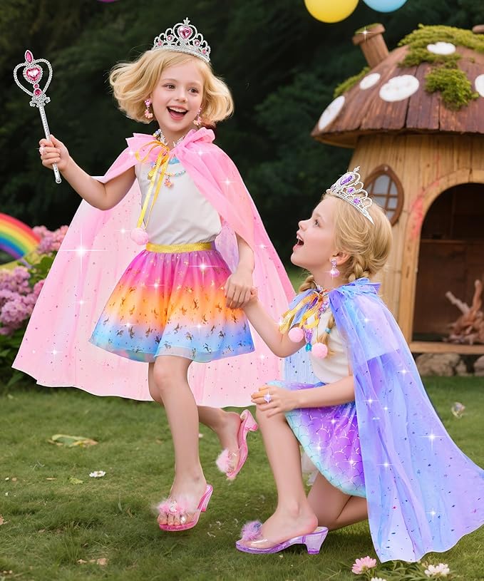 Princess Dress Up Toys Jewelry Boutique, Girls Dress Up Shoes Role Play Gifts, Pretend Play Clothes Accessories With Princess Mermaid Theme Costumes Birthday Party Favors For Little Girls Aged 3 4 5 6