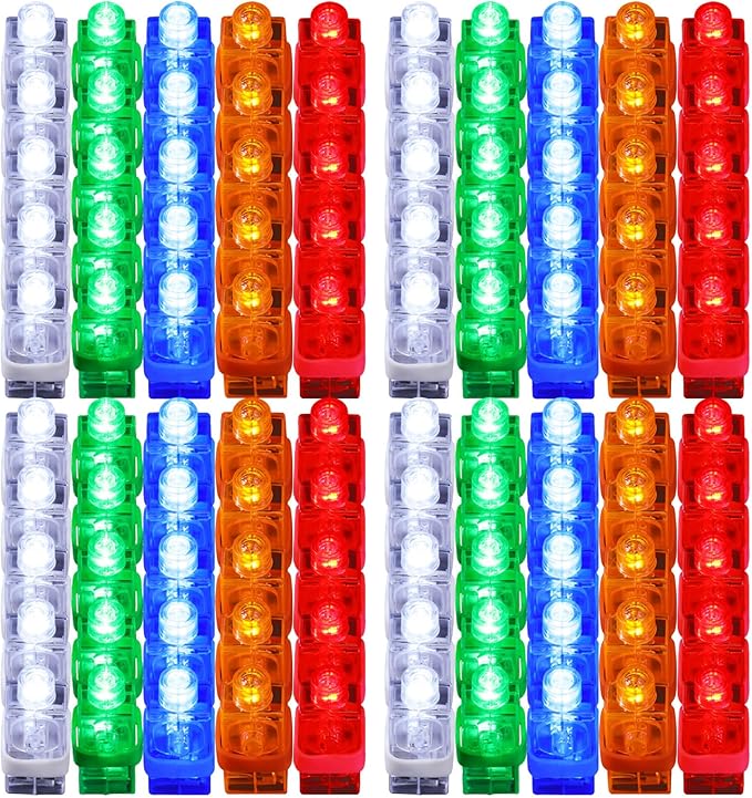 Chivao 200 Pcs LED Finger Lights Mini Finger Flashlights Light up Ring Sticks for Adults Glow in The Dark Party Favors Birthday Rave Party Supplies, 5 Colors