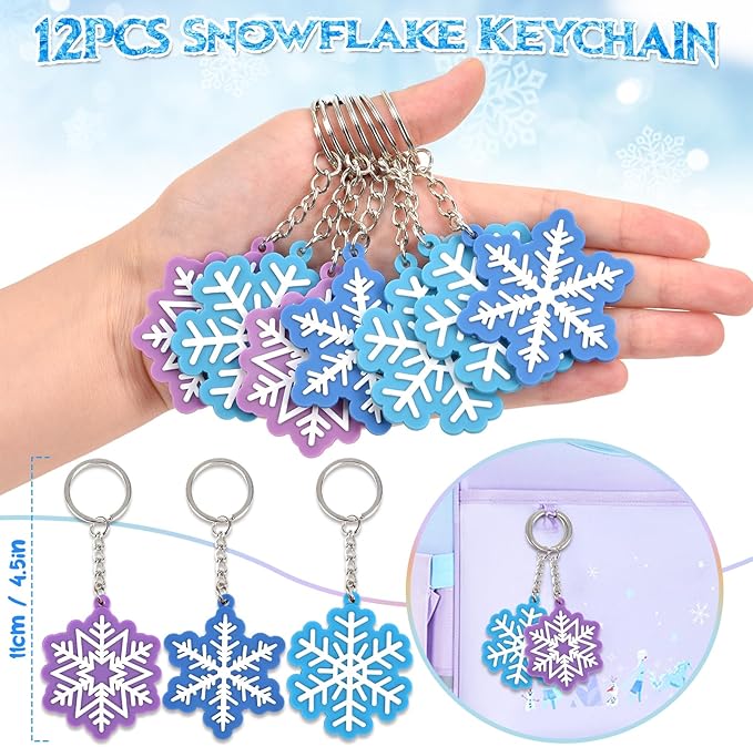 Winrayk 98Pcs Frozen Party Favors Birthday Supplies, Non Woven Tote Bag Stamper Snowflake Keychain Sticker Slap Bracelet, Pinata Filler Goodie Stuffer Classroom Prizes Kids Girls Winter Frozen Decor