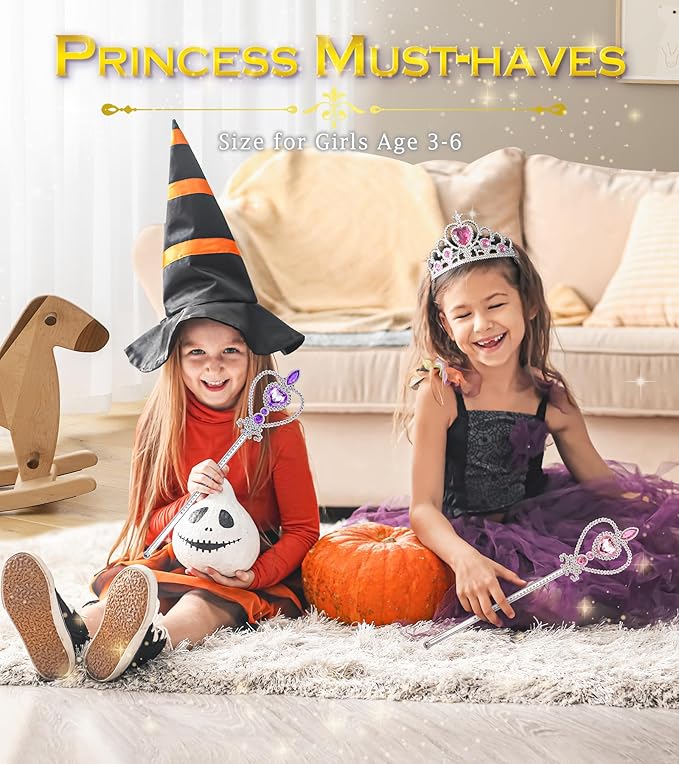 Princess Dress Up Accessories Princess Crown Tiara for Little Girls, Toddler Tiara crown Wand Toy Gifts for 3-6 Girl