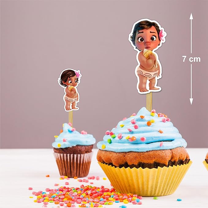 Bby Mna Cupcake Topper - Elegant Dessert Decoration | Ocean Theme Party Decor | Stylish & Reusable Cupcake Topper for Birthday Celebrations
