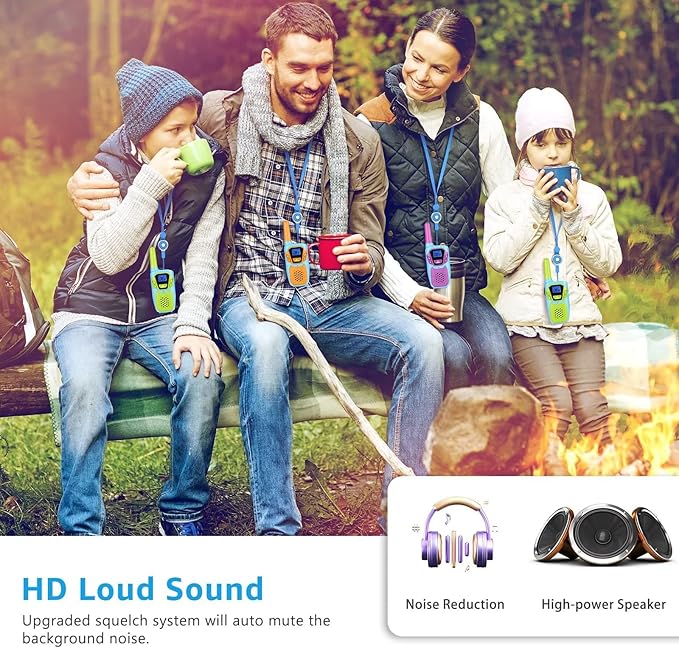 Walkie Talkies for Kids Adults Long Range Rechargeable 3 Pack, FRS 2 Way Radio Toy for 3-12 Year Old Boys Girls Toddlers, Shockproof NOAA Walkie-Talkie for Family Camping Skiing Cruise