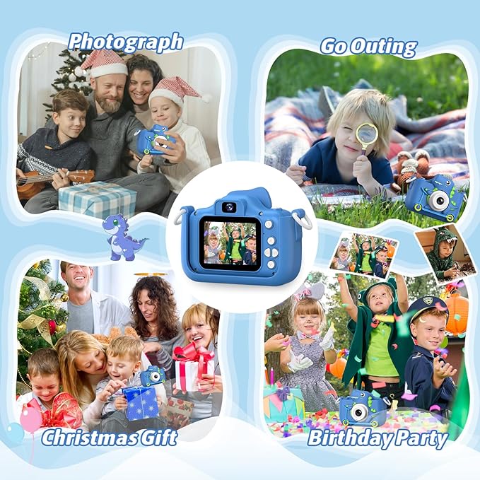 Kids Camera Toys,Children Digital Video Camera Gift for Girls Boys 3-12 Age Kids,Chritmas Birthday Festival Present for 3 4 5 6 7 8 9 10 11 12 Year Old Toddler Child (Blue)