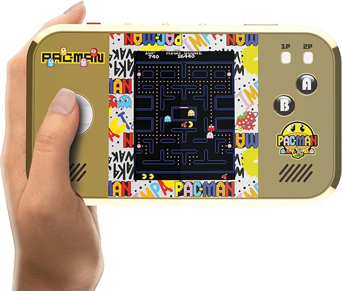 My Arcade Pac-Man Pocket Player Max: Pac-Man 45th Anniversary Retro Game Console, Rechargeable Battery, 4 Classic Games in 1, Arcade Gaming
