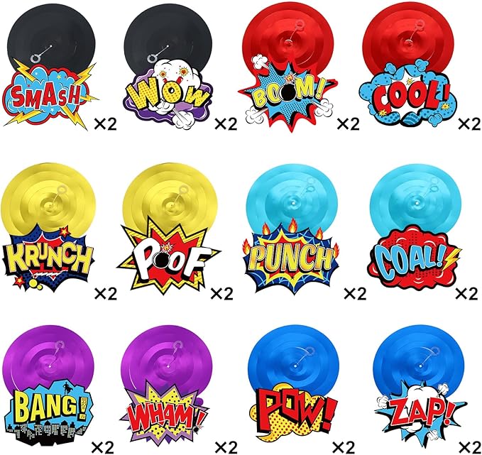 Sumind 54 Pcs Hero Themed Hanging Swirls Hero Action Sign Foil Ceiling Streams Party Banner Decoration for Kids Baby Shower Celebrating Events Birthday Party Supplies Room Wall Decor(Vintage)