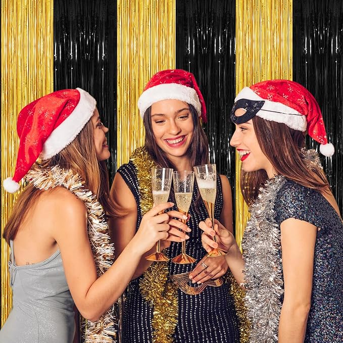3.3x8.3Ft Foil Fringe Backdrop Curtains Tinsel Streamers Birthday Graduation Wedding Baby Shower Disco Party Door Anniversary Decor