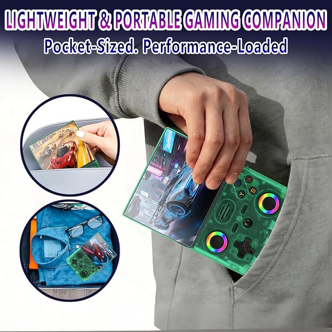 2026 NEW Upgrade RF45V Retro Handheld Game Console-4.5 Inch Ultra-Large Screen,Support 18000+Classic Games,64G TF Card,4000mAh Battery,Linux System,Birthday Gift for Adult or Friends - Green