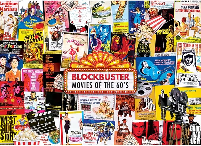 MasterPieces - 1000 Piece Jigsaw Puzzle, Movie Posters, Fun for Adults, Family, Kids, Non-Glare Finish, 19.25" x 26.75"
