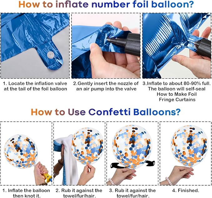 Orange and Blue Birthday Decorations for Boys, Orange Light Blue Nude Confetti Latex Balloons Dog Paw Cake Topper Bone Star Foil Balloon Happy Birthday Banner for Girl Boy Cartoon Theme Party Supplies
