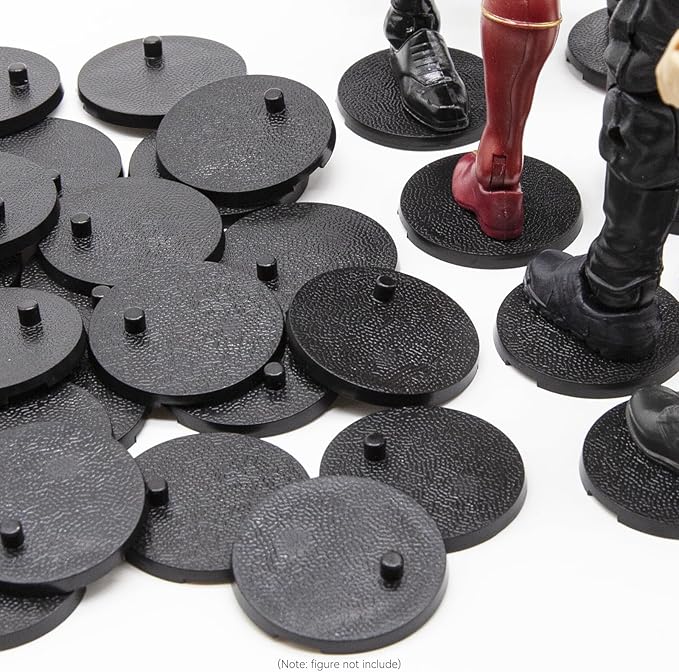 28PCS 6 Inch Action Figure Stand Display Bases with Peg Toy Organizer Holder Accessories Compatible with Mavel Legends Series/GiJeo Classified Series/D C/Mo tu Models 1/12 Figures, Black Round