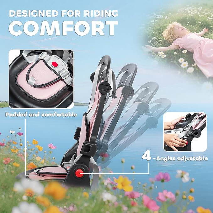 Qaba Kids Tricycle, 6 in 1 Foldable Baby Trike with Adjustable Push Handle, Tricycle Stroller with Removable Canopy, Reversible Seat, Safety Harness, Detachable Guardrail, Storage for 1-5 Years, Pink