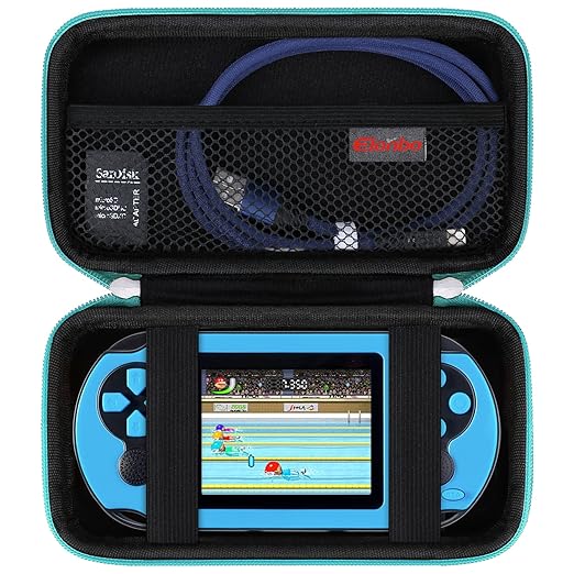 Elonbo Carrying Case for TaddToy/WELLST·G/Beijue/FAMILY POCKET/CCTU/X- JOYKIDS/GREENCREEK/Beico/KAVOYI/GuaiyeyeAP/TEBIYOU Handheld Game Console, Portable Electronic Gaming Player Bag, Green