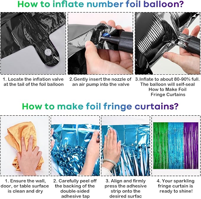 Video Game Birthday Decorations for Boys, Purple Blue Green Black Latex Balloons Gaming Controller Foil Balloons Happy Birthday Banner Fringe Curtain Cake Topper for Kids Boy Game Night Party Decor