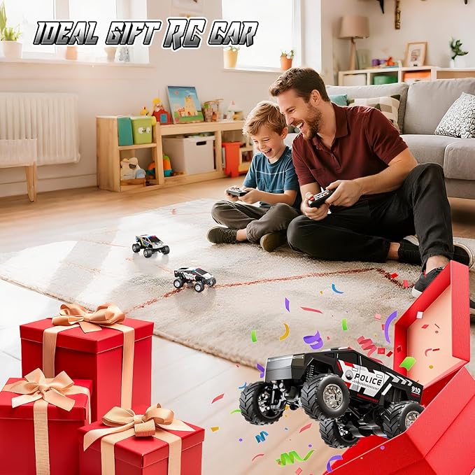 SOONYANG Remote Control Car,APP Controlled 1:64 Scale Mini RC Truck | Alloy Body with LED Lights, 2.4GHz & Phone RC Car | Speed/Steering Adjustable Monster Truck Toys, Gift for Boys Girls & Adults