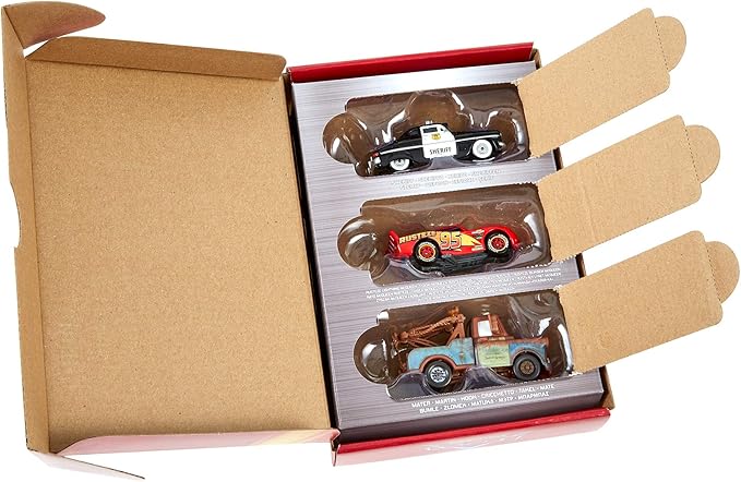 Mattel Disney and Pixar Cars Toys, Radiator Springs 3-Pack of Die-cast Toy Cars & Trucks with Lightning McQueen, Mater & Sheriff