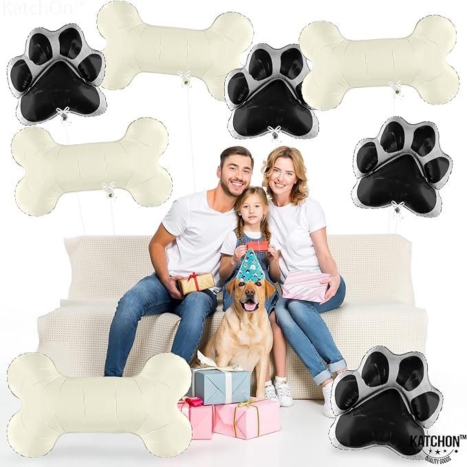 KatchOn, Large Dog Balloons - 29 Inch, Pack of 8 | Dog Balloons for Birthday Party, Paw Print Balloon | dog Party Decorations, paw Balloon | Lets Pawty Birthday Decorations