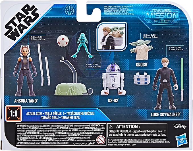 STAR WARS Mission Fleet, 2.5-Inch Scale Grogu Action Figure Set with 4 Figures & 7 Accessories, Toys for 4 Year Old Boys & Girls