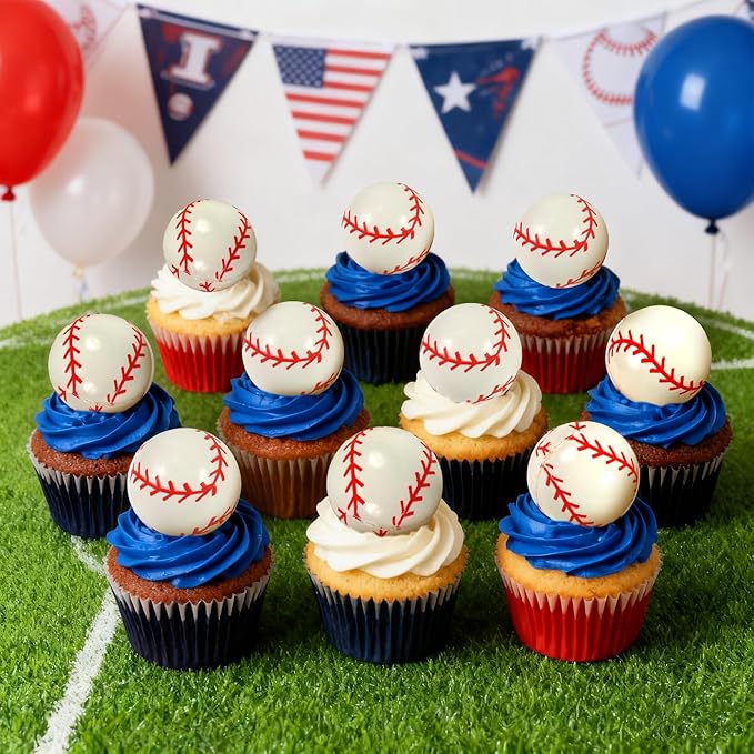 28pcs Baseball Cake Topper Decorations Mini Cup Cake Decorations For Baseball Theme Birthday (Style 04)