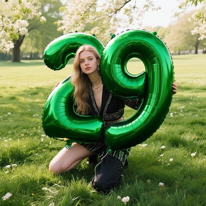 40 Inch Balloon Number 9 Green, Large Foil Green Number Balloons 9 19 29 for Girls Women, Digital 9 Helium Balloons for 90 99 Birthday Party Supplies Anniversary Event Celebration Decorations