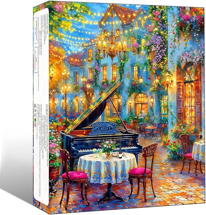 Jigsaw Puzzles for Adults 1000 Pieces, Jigsaw Puzzle 1000 Pieces,Challenging Family Games Gifts，Home Decor Birthday Party Gift Toy for Men Women Elders Seniors, 1:1 Poster-Romantic Piano