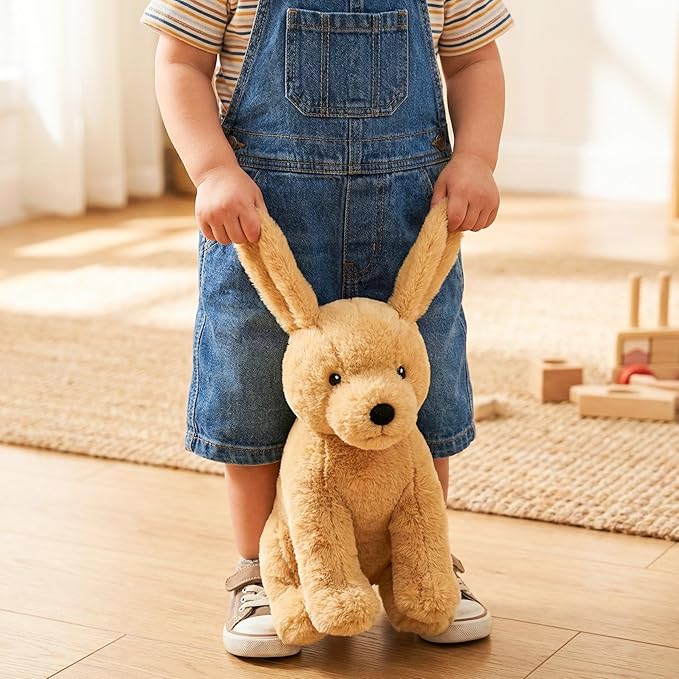 Labrador Golden Retriever Stuffed Animal Dog Puppy Plush Toy with Embroidered Eyes for Babies Toddlers Kids Adults Ages 1 and Up, No Hard Parts, Machine Washable 12 inches