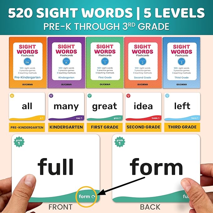 QUOKKA Set of Learning Flash Cards for Kids
