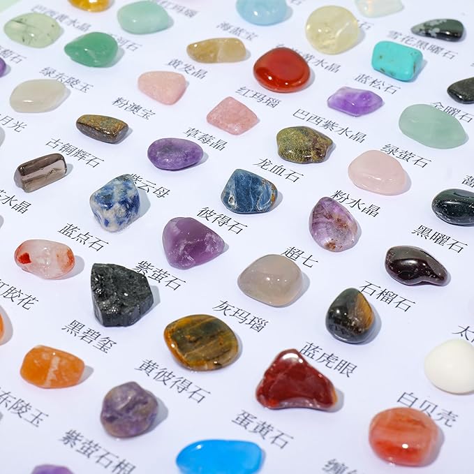 Runyangshi 72pcs Natural Rock and Geology Mineral Education Set for Studying Geology and Earth Science Ldentification Kit Learning Gifts with Instructions