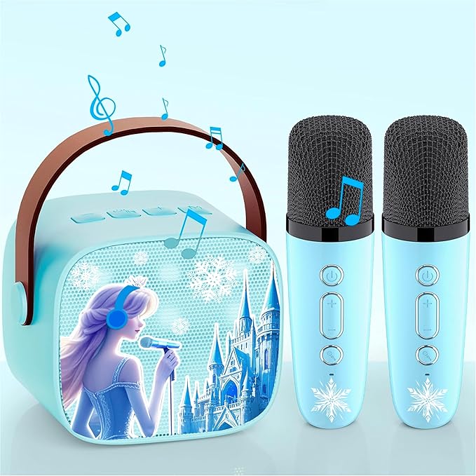 Frozen Toys for Girls Mini Karaoke Machine for Kids Princess Toys 3 4 5 6 7 8 9 10 Year Old Girl Birthday Gifts Kids Toys Toddler Wireless Microphones