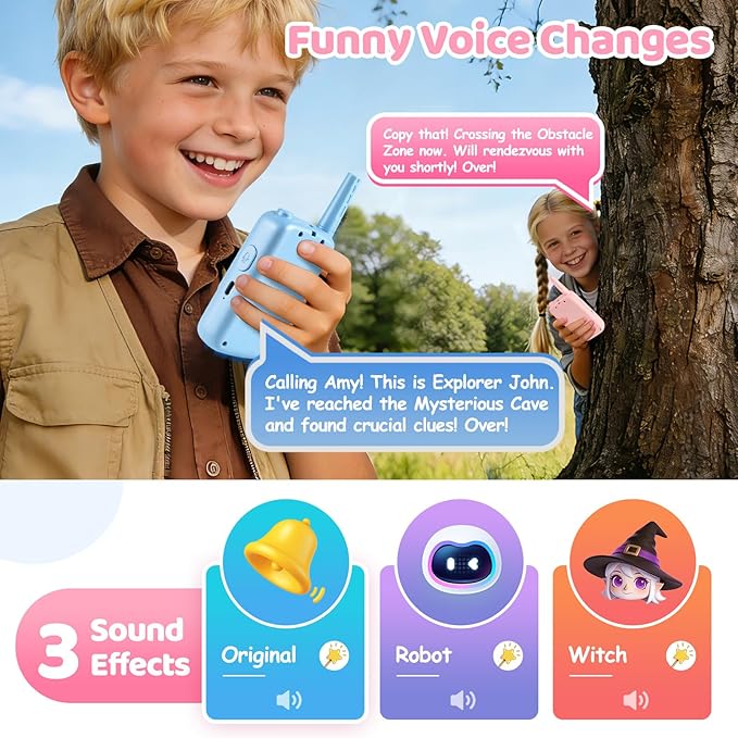Video Walkie Talkies for Kids - Upgraded Handheld Rechargeable with Camera, Take Photos, Video Call & Voice Messages, Perfect for Outdoor Hiking,Camping,Travel (2 Pack)