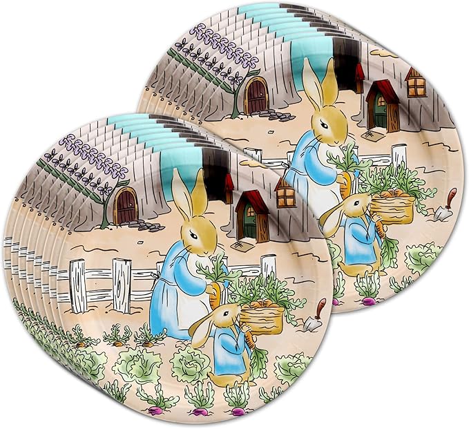 Peter Rabbit Birthday Party Supplies Set Plates Napkins Cups Tableware Kit for 16