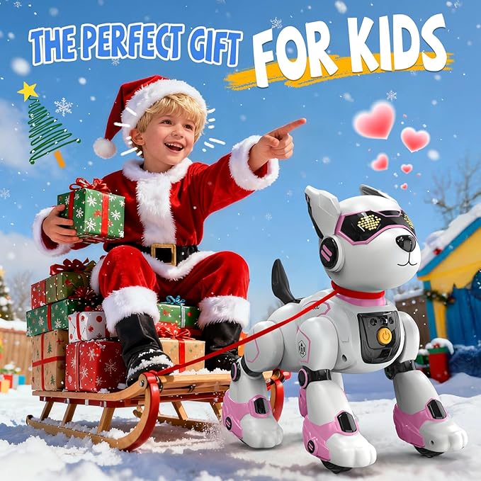 Robot Dog Toys for Kids, Remote Control Dog Robot, Voice & Touch Control, Programmable Interactive Robotic Puppy Toy, Sing, Dance, Rechargeable Robo Pet for Boys Girls Ideas