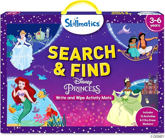 Skillmatics Search & Find Disney Princess Educational Game - Reusable Preschool Learning Activity, Perfect for Toddlers & Kids Who Love Toys, Art & Crafts, Easter Gift for Boys & Girls Ages 3, 4, 5, 6
