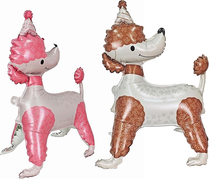 2PCS Self Standing Dog Animal Balloons Cute Teddy Pet Puppy Birthday Foil Balloon For Kids Gift Animal Dog Themed Birthday Baby Shower Pet Party Decorations Supplies