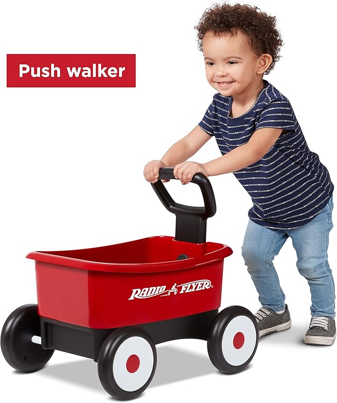 Radio Flyer My First Wagon, Push and Pull Toy Cart for Toddlers 1-4, Provides Walking Balance and Confidence Amazon Exclusive