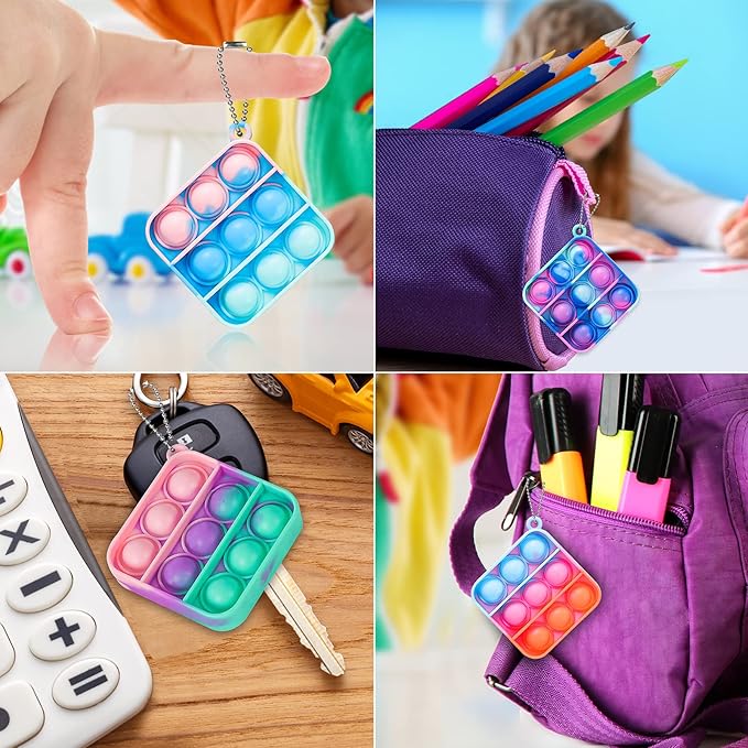 Pop Fidget Toys Bulk Its Party Favors for Kids 4-8 8-12 30 Pack Mini Pop Keychain It Easter Basket Stuffers Egg Fillers Small Fidgets for Classroom Prizes Student Gifts Birthday Goodie Bag Stuffers