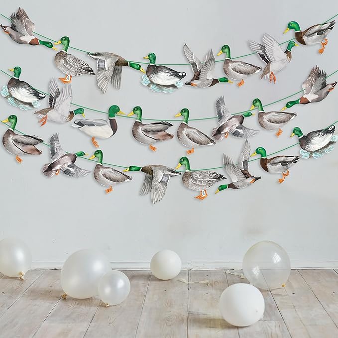 Mallard Duck Banners Duck Hunting Party Banners Duck Theme Birthday Party Decoration for Duck Hunter Baby Shower Supplies