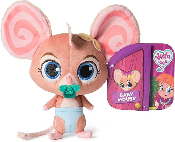 Vida The Vet, Baby Mouse Plush Toy, 8-Inch Tall Stuffed Animals with Super-Soft Fur, Kids Toys for Girls & Boys Ages 3 and up