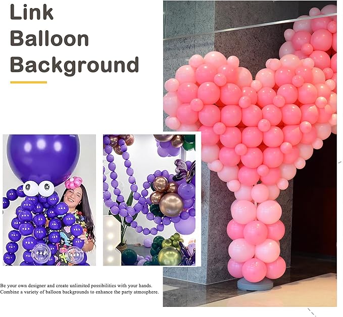 200 Pcs Linking Balloons 6 Inch Link Balloons for Birthday Wedding Party Festival Decorations (White)