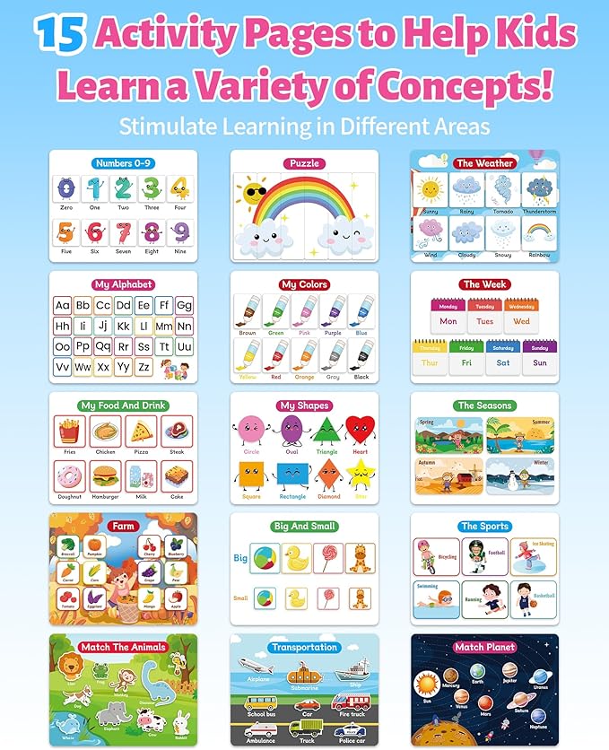 Benresive Montessori Preschool Busy Book for Toddlers 3-5, Preschool Learning Activities, Educational Toys Gifts Ages 3 and Up, Autism Sensory Travel Toys Easter Basket Stuffers for Toddlers