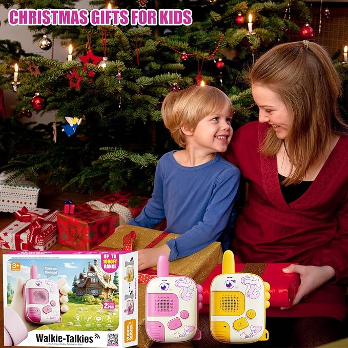 Walkie Talkies Toys for Girls:Unicorn Toys 2 Pack Birthday Gifts for 3 4 5-7 8 Year Old Girls Toy for 4 5 6 7 8-10 Year Old Camping Outdoor Games,Christmas Easter Gifts for Girls Kids
