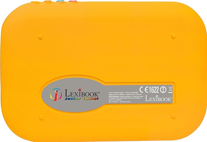 Lexibook Junior Tablet - The Entertaining & Learning Android Tablet for Kids 3-6, sturdy design, front camera, educational and fun content – Blue/yellow – MFC280EN