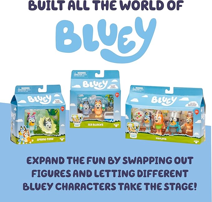 Bluey Super Fan Figurines for Toddlers Set, 11 Character Pack with Exclusive Figures, Toddler Figurine Toys Includes Bluey, Bingo & More, Ages 3+