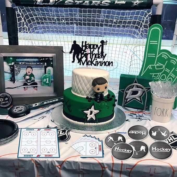 100Pcs Hockey Napkins - 13 x 13 Inches Ice Hockey Napkins, Hockey Party Favor Paper Napkins for Kids Fans Sports Hockey Party Decorations Hockey Party Supplies
