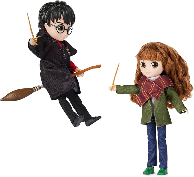 Wizarding World Harry Potter, 8-inch Harry Potter & Hermione Granger Dolls & Accessories Gift Set, over 20 Pieces, Kids Toys for Ages 6 and up
