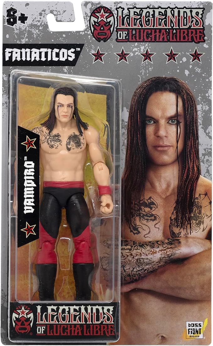 Boss Fight Studio Vampiro, Legends of Lucha Libre Fanaticos Collectible Action Figure – Highly Articulated Figurine with Authentic Design, Detailed Sculpting, and Custom Artwork Blister Card – 1:12